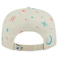 Casquette snapback Celestial Golfer pour homme New Era crème Miami Dolphins
