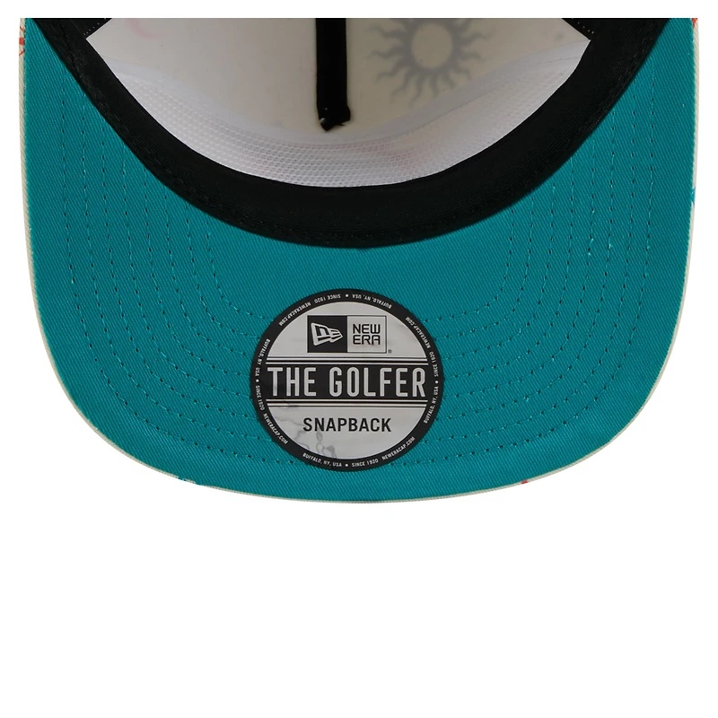 Casquette snapback Celestial Golfer pour homme New Era crème Miami Dolphins