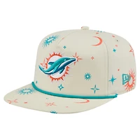 Casquette snapback Celestial Golfer pour homme New Era crème Miami Dolphins