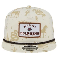 Casquette ajustable New Era crème Miami Dolphins Desert Rose 19TWENTY pour homme