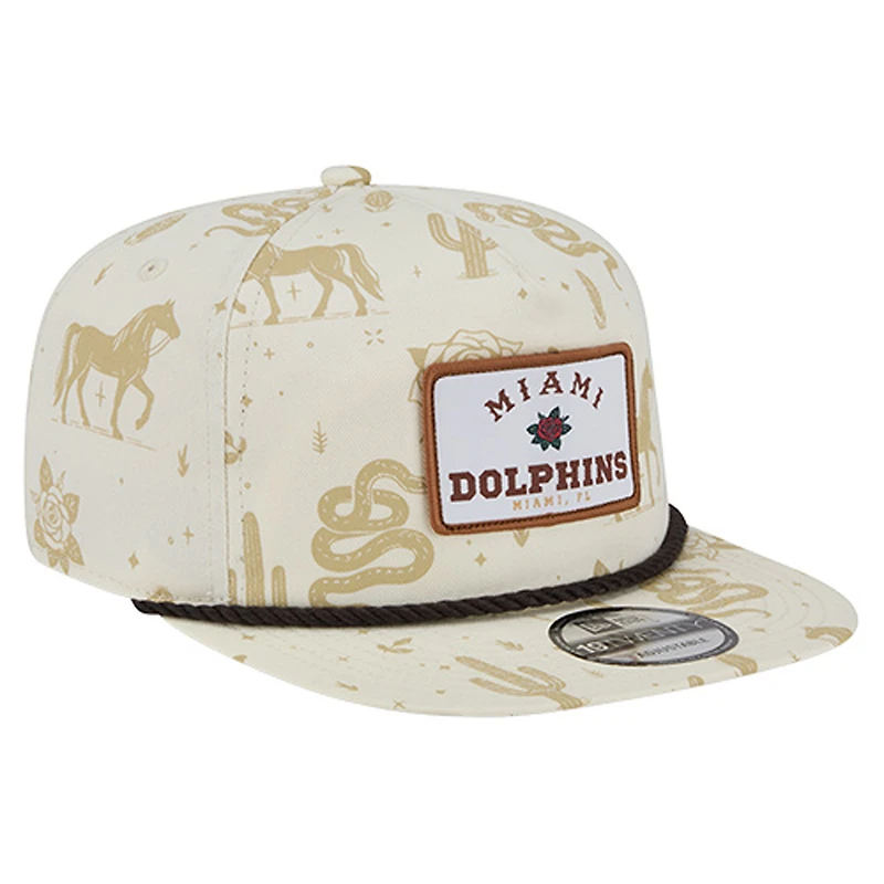 Men's New Era  Cream Miami Dolphins Desert Rose 19TWENTY Adjustable Hat