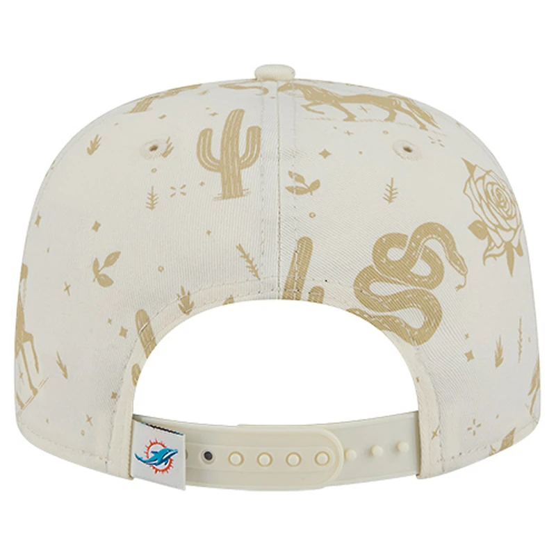 Casquette ajustable New Era crème Miami Dolphins Desert Rose 19TWENTY pour homme