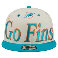 Casquette snapback New Era crème Miami Dolphins surdimensionnée pour homme 9FIFTY