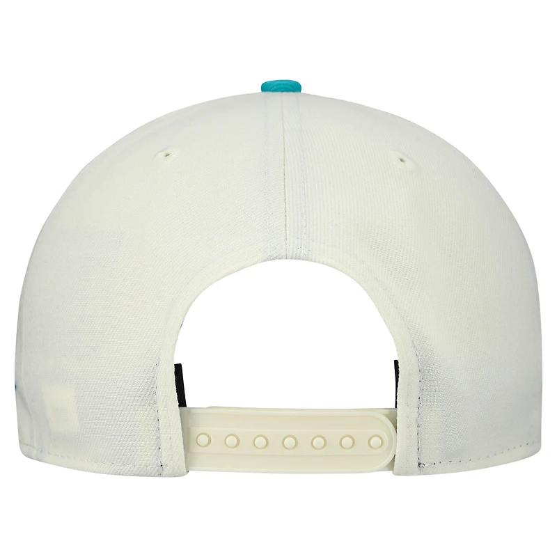 Men's New Era Cream Miami Dolphins Upside Down 9FIFTY A-Frame Snapback Hat