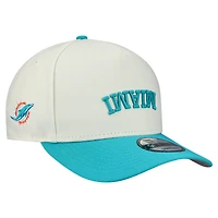 Men's New Era  Cream Miami Dolphins Upside Down 9FIFTY A-Frame Snapback Hat