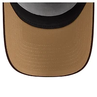 Casquette ajustable New Era 9FORTY pour homme, marron foncé, Miami Dolphins, motif bois brûlé.