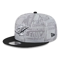 Men's New Era Gray/Black Miami Dolphins Inspire Change 9FIFTY Snapback Hat