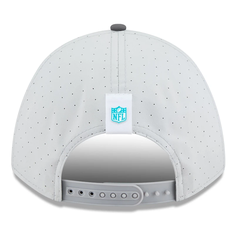 Men's New Era  Gray/Graphite Miami Dolphins 2025 NFL Training Camp A-Frame 9FORTY Adjustable Hat