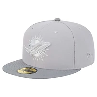 Men's New Era Gray/Graphite Miami Dolphins Iron Cloud 59FIFTY Fitted Hat