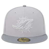 Men's New Era Gray/Graphite Miami Dolphins Iron Cloud 59FIFTY Fitted Hat