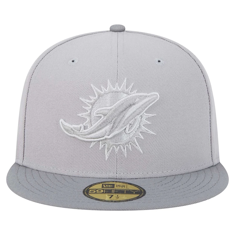 Casquette ajustée Iron Cloud 59FIFTY pour homme New Era gris/graphite Miami Dolphins