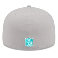 Casquette ajustée New Era grise Miami Dolphins 2025 Sideline Quill Tech 59FIFTY pour homme