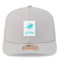 Men's New Era Gray Miami Dolphins 2025 Sideline 9SEVENTY Adjustable Trucker Hat