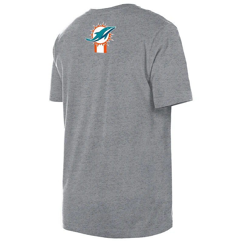 Men's New Era  Gray Miami Dolphins 3rd Down High Density Print T-Shirt