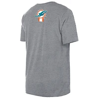 Men's New Era  Gray Miami Dolphins 3rd Down High Density Print T-Shirt