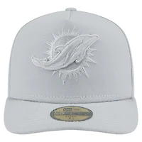 Casquette ajustée A-Frame 59FIFTY pour homme avec pack de couleurs Miami Dolphins New Era gris