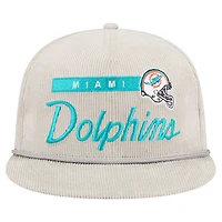Casquette snapback 9FIFTY en velours côtelé gris New Era pour homme, Miami Dolphins