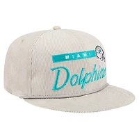 Casquette snapback 9FIFTY en velours côtelé gris New Era pour homme, Miami Dolphins