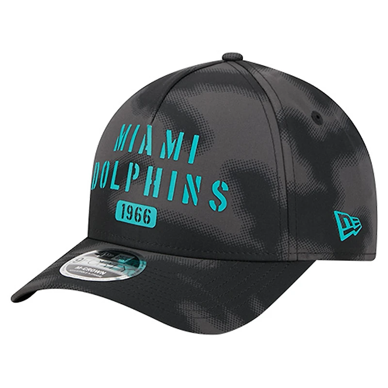 Men's New Era Gray Miami Dolphins Halftone Camo 9FORTY Hat