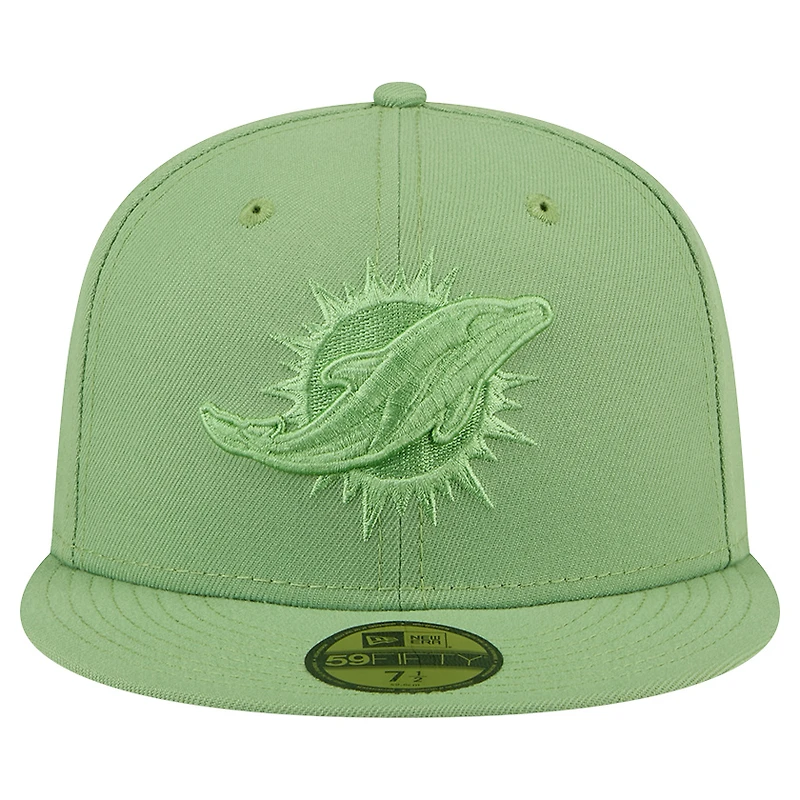 Casquette ajustée 59FIFTY New Era pour hommes, vert, Miami Dolphins Color Pack