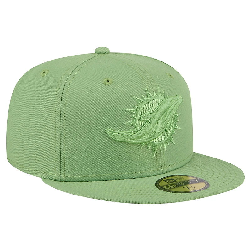 Casquette ajustée 59FIFTY New Era pour hommes, vert, Miami Dolphins Color Pack