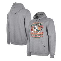 Sweat à capuche rétro New Era pour hommes, gris chiné, Miami Dolphins