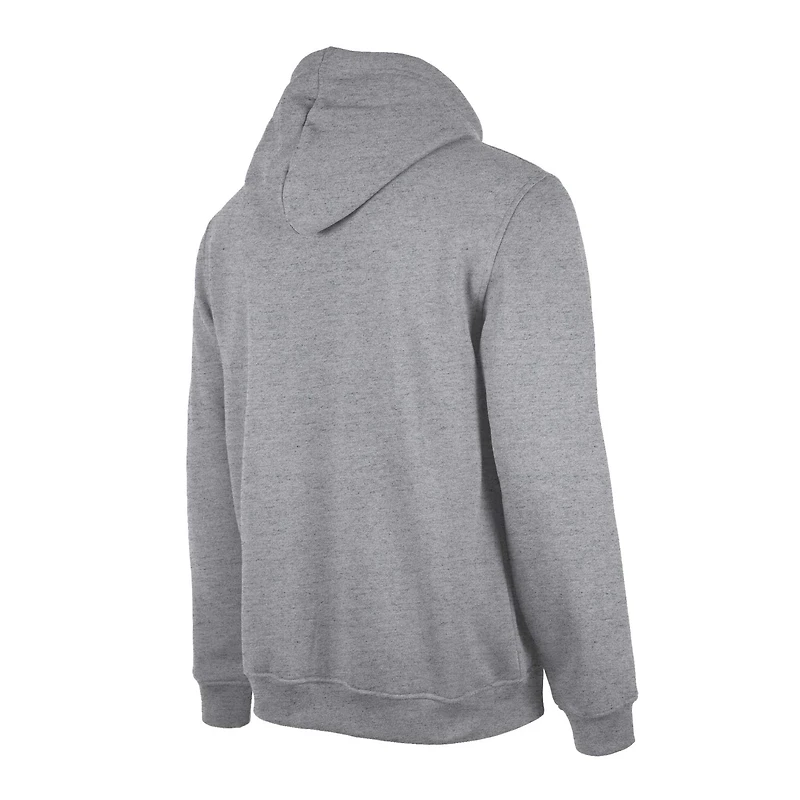 Men's New Era Heather Gray Miami Dolphins Retro Pullover Hoodie