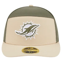 Men's New Era Light Beige/Olive Miami Dolphins Two-Tone Color Pack Split Panel 59FIFTY Fitted Hat