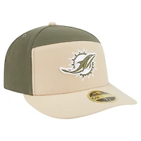 Men's New Era Light Beige/Olive Miami Dolphins Two-Tone Color Pack Split Panel 59FIFTY Fitted Hat
