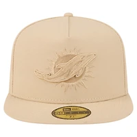 Men's New Era  Light Beige Miami Dolphins Color Pack A-Frame 59FIFTY Fitted Hat