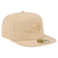 Men's New Era  Light Beige Miami Dolphins Color Pack A-Frame 59FIFTY Fitted Hat