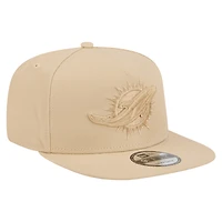 Men's New Era Light Beige Miami Dolphins Color Pack A-Frame 9FIFTY Snapback Hat
