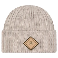 Bonnet en tricot à revers beige clair avec logo appliqué des Dolphins de Miami New Era pour homme
