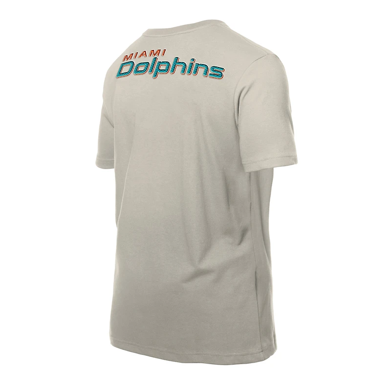 Men's New Era Light Beige Miami Dolphins Multi Patch T-Shirt