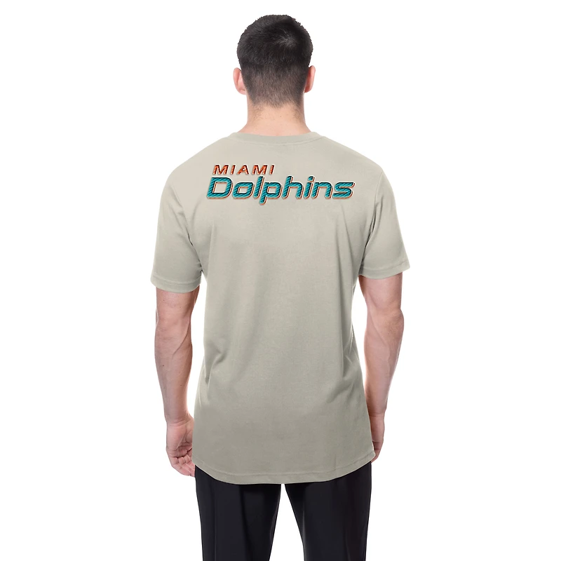 Men's New Era Light Beige Miami Dolphins Multi Patch T-Shirt