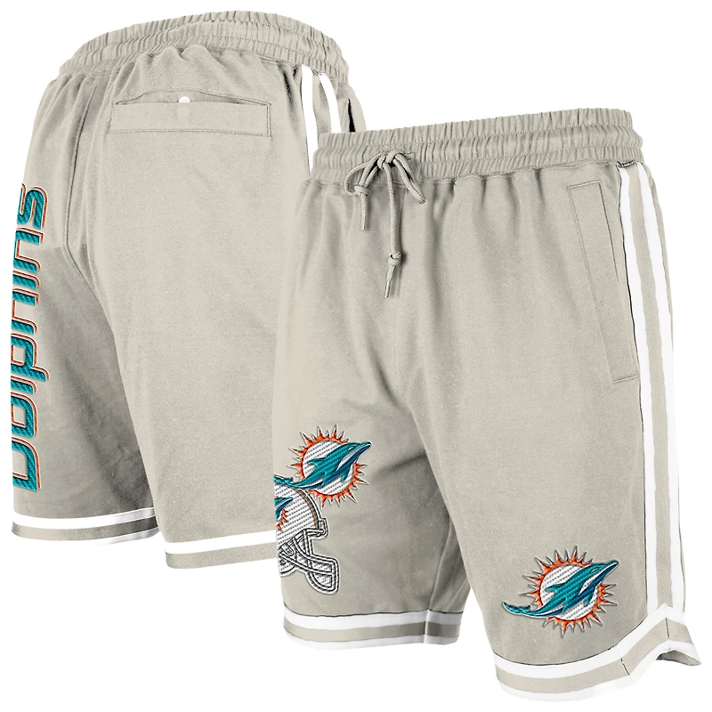 Short beige clair à patchs multiples Stone des Dolphins de Miami New Era pour homme