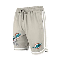 Men's New Era Light Beige Miami Dolphins Stone Multi Patch Shorts