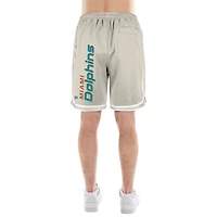 Men's New Era Light Beige Miami Dolphins Stone Multi Patch Shorts