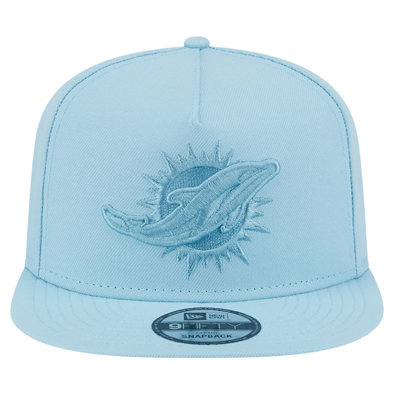 Casquette snapback A-Frame 9FIFTY bleu clair pour homme New Era, Miami Dolphins, color pack