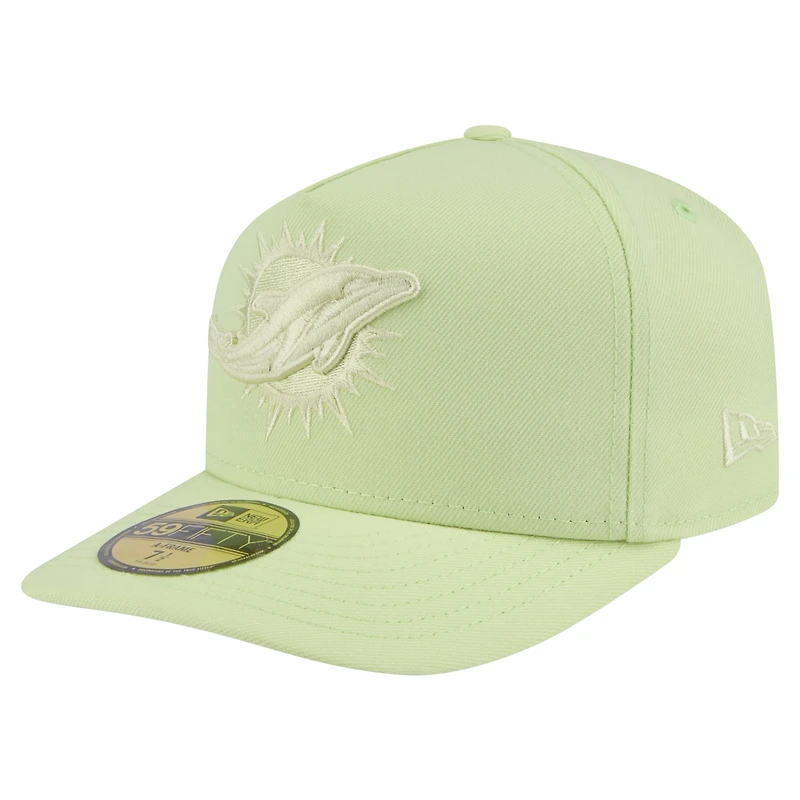 Casquette ajustée A-Frame 59FIFTY pour homme New Era, coloris vert clair, Miami Dolphins
