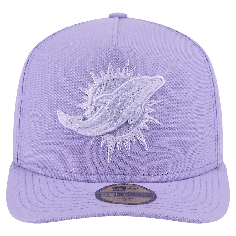 Men's New Era Light Purple Miami Dolphins Color Pack A-Frame 59FIFTY Fitted Hat