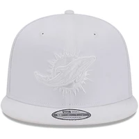Men's New Era Miami Dolphins Main White on White 9FIFTY Snapback Hat