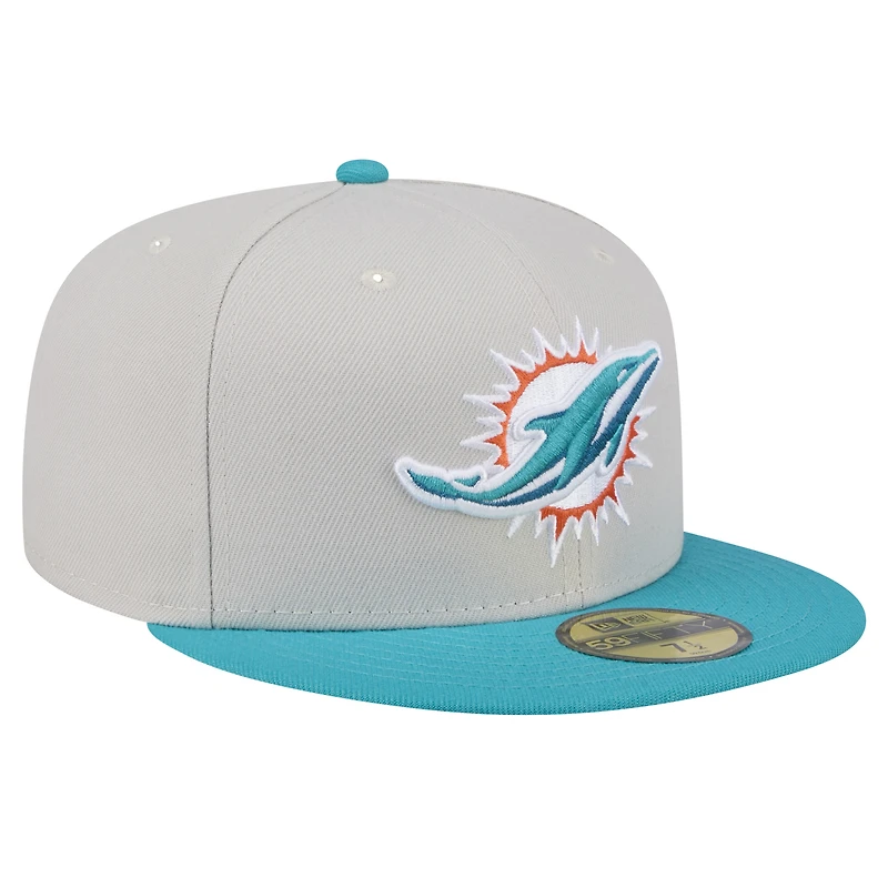 Casquette ajustée 59FIFTY Stoney des Dolphins de Miami New Era pour hommes