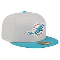 Casquette ajustée 59FIFTY Stoney des Dolphins de Miami New Era pour hommes