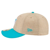 Men's New Era  Natural/Aqua Miami Dolphins Pre-Curved Twine 59FIFTY Fitted Hat