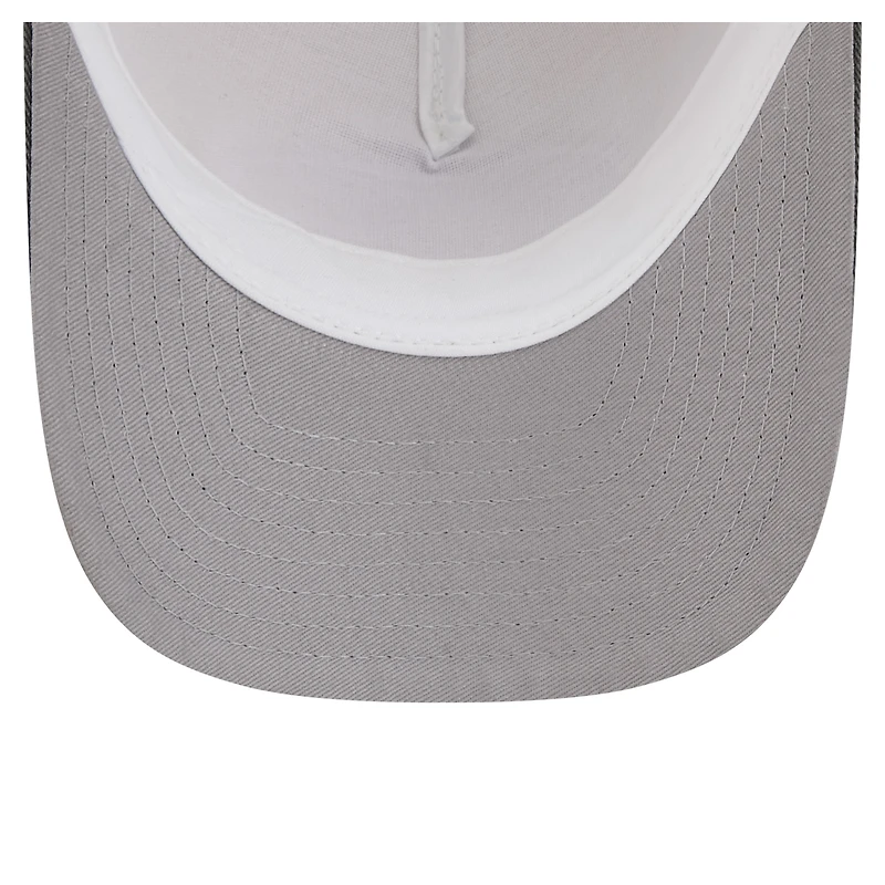 Casquette ajustable New Era 9FORTY pour homme, modèle Miami Dolphins, couleur naturelle, à monture en A et à couronne effilochée.