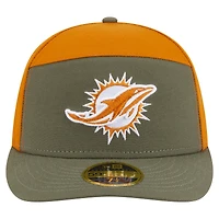 Men's New Era Olive/Brown Miami Dolphins Two-Tone Color Pack Split Panel 59FIFTY Fitted Hat