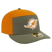 Men's New Era Olive/Brown Miami Dolphins Two-Tone Color Pack Split Panel 59FIFTY Fitted Hat