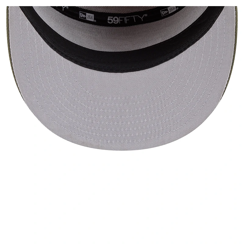 Men's New Era Olive/Brown Miami Dolphins Two-Tone Color Pack Split Panel 59FIFTY Fitted Hat