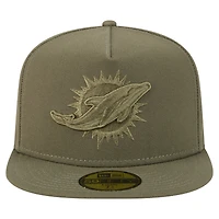 Casquette ajustée A-Frame 59FIFTY pour homme New Era, olive, Miami Dolphins, color pack